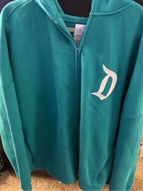 Disney Teal Zip-Up Hoodie with White 'D' Logo